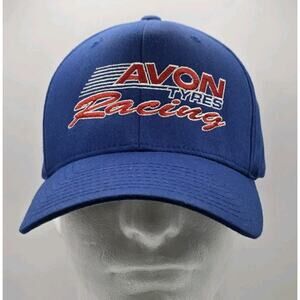 Avon Tyres‎ Racing Fitted Flexfit L/XL Hat Baseball Cap Blue English Motorsports